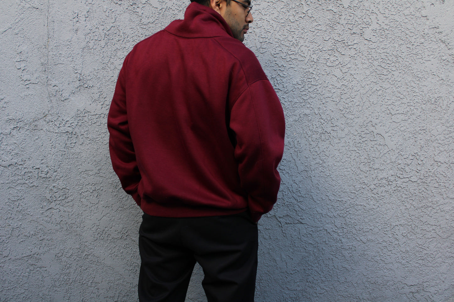 Wine Shawl Collar Sweater