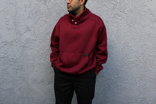 Wine Shawl Collar Sweater