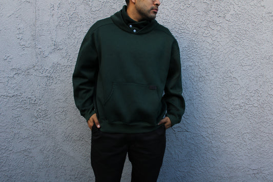 Dark Green Shawl Collar Sweater